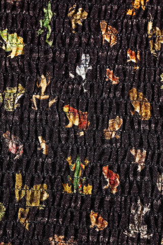 Long Sleeve Smocked Soft Linen Blouse Favorite Frogs