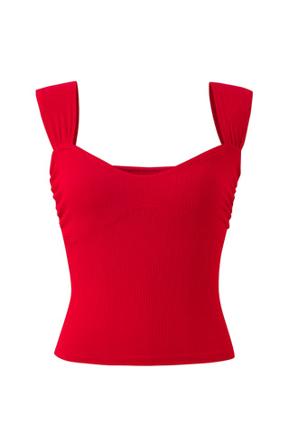 Sweetheart Tencel Rib Tank Top Red Rib