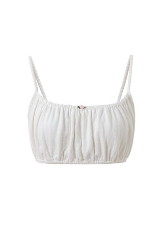 Soft Linen Strappy Bra Top White
