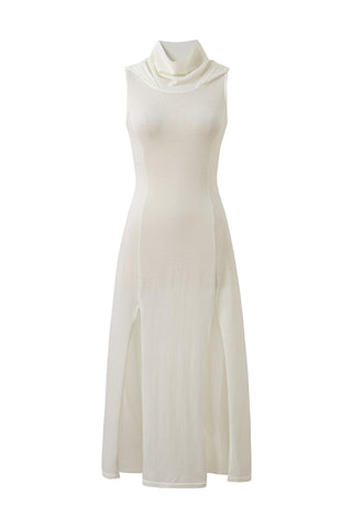 Dune Wool Blend Maxi Dress White
