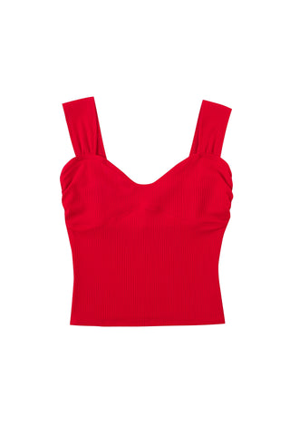 Sweetheart Tencel Rib Tank Top Red Rib