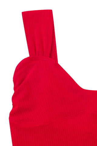 Sweetheart Tencel Rib Tank Top Red Rib
