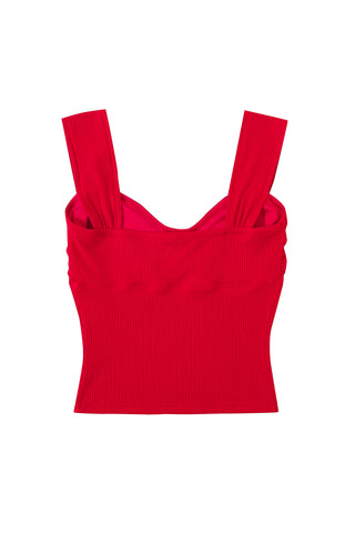 Sweetheart Tencel Rib Tank Top Red Rib