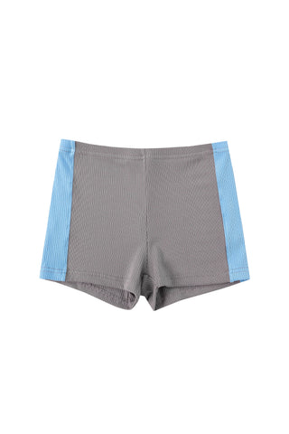 Tencel Rib Side Stripe Short Shorts Gray/Blue