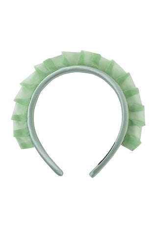 Silk Organza Ruffle Headband Sage