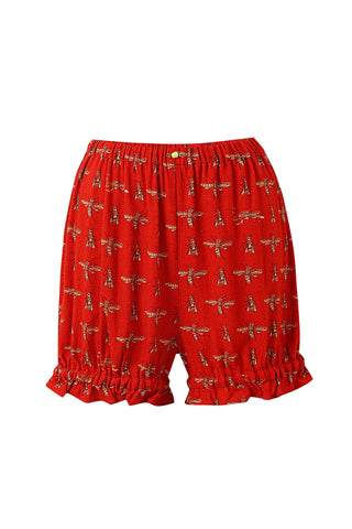 Soft Linen Bloomers Red Bug
