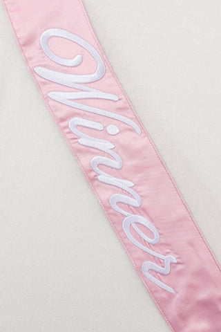 Winner's Sash Wool Blend Tee White / Pink