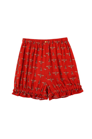 Soft Linen Bloomers Red Bug