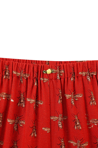 Soft Linen Bloomers Red Bug