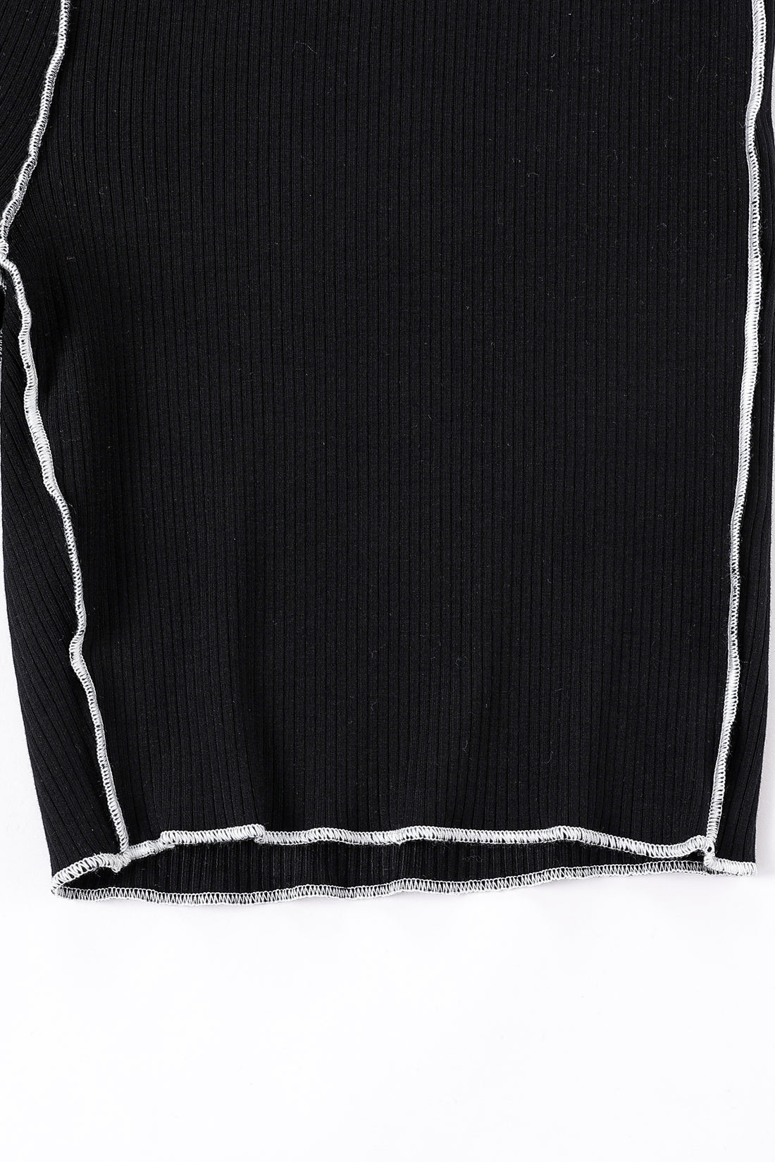 Tencel Rib Black Bike Shorts