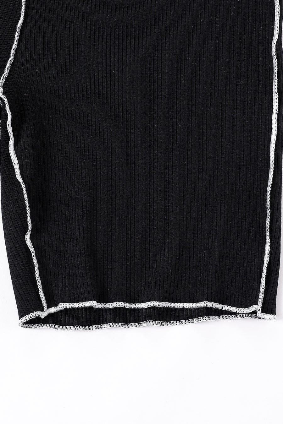 Tencel Rib Black Bike Shorts
