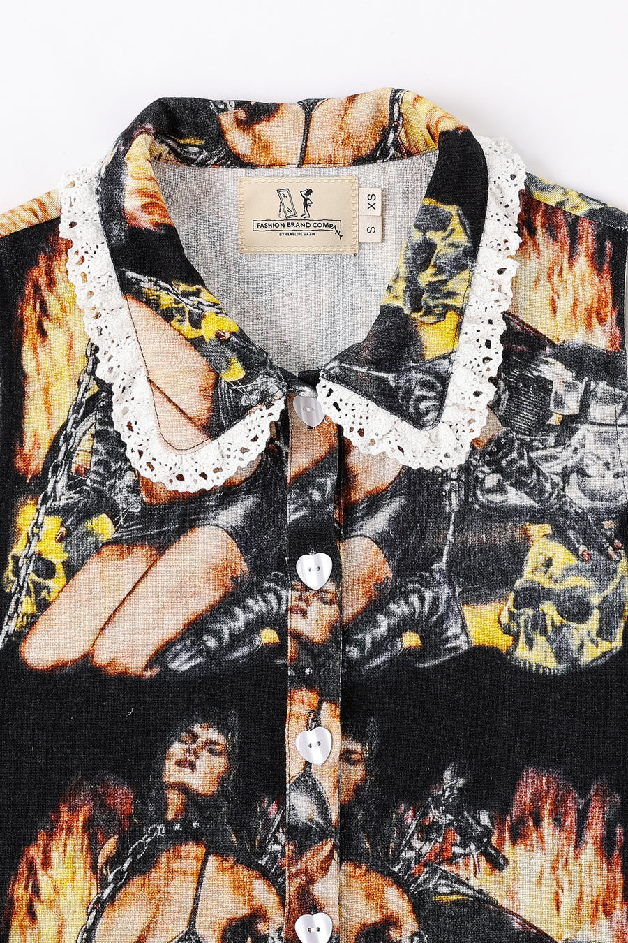 SUMMER LOVE Linen Tank Biker Fire