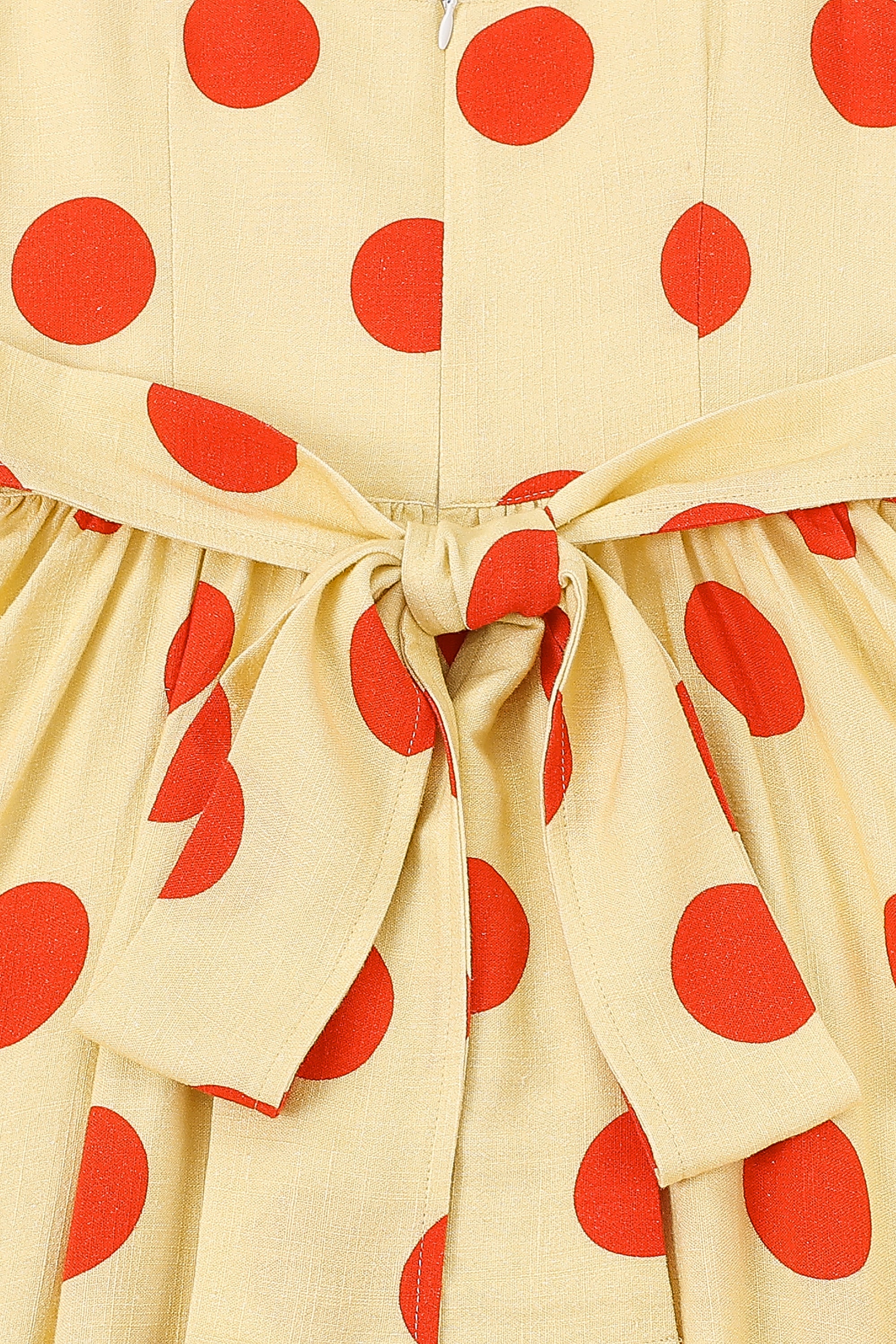 Tradwife Soft Linen Dress Red/Yellow Polka Dot L / Red/Yellow Polka Dot Tradwife Soft Linen Dress Red/Yellow Polka Dot L / Red/Yellow Polka Dot
