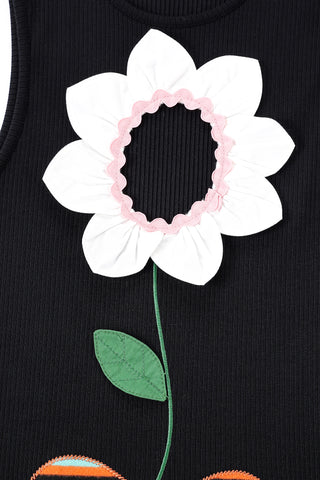 Flower Vase Black Tencel Dress
