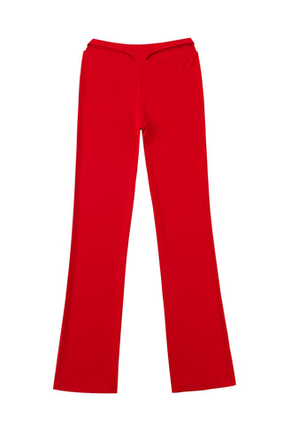 Whale Tail Tencel Rib Pants Maraschino
