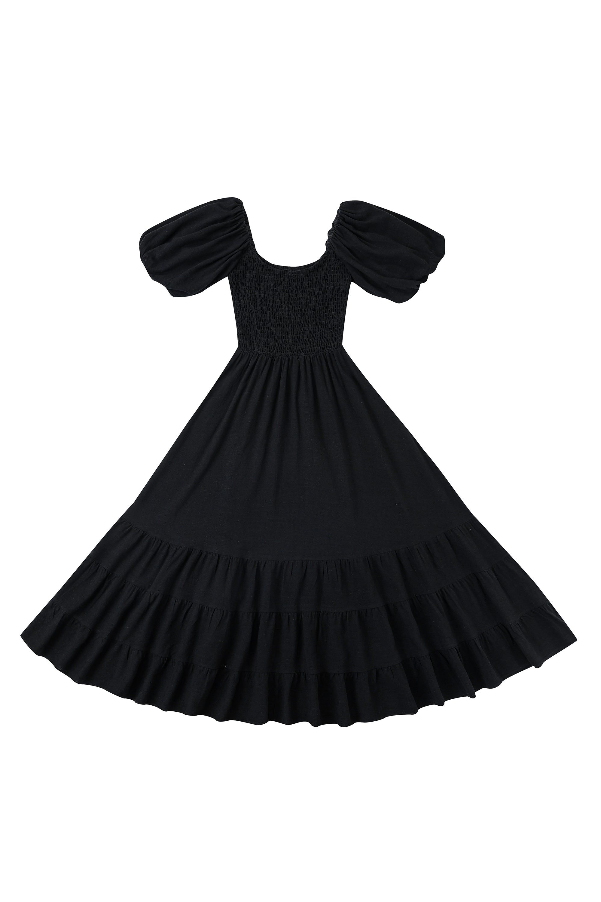 fashion brand company picnic dress Picnic Gown Soft Linen Black S/M / Black