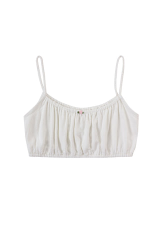 Soft Linen Strappy Bra Top White