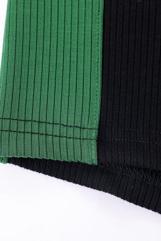 Tencel Rib Side Stripe Short Shorts Black/Green