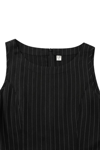 Garter Dress Tencel Stripe Black