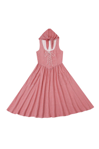 Farm Chores Soft Linen Dress Red Gingham