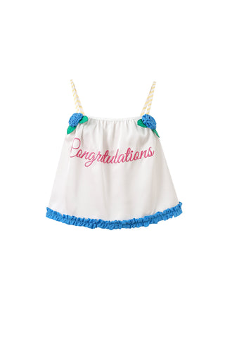 Frosted Cake Crop Cami 'Congratulations'
