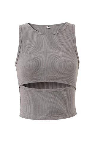 Underboob Tencel Rib Tank Gray