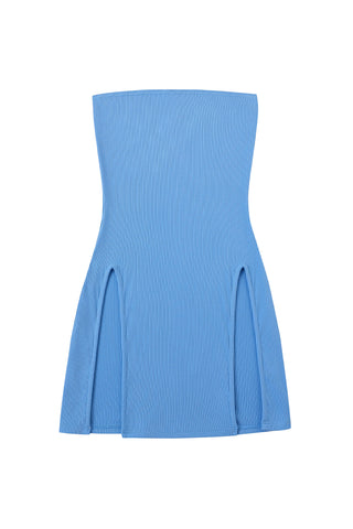 Sexy Cartoon Tencel Rib Mini Dress Baby Blue