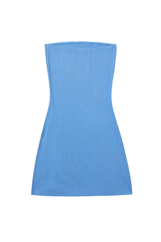 Sexy Cartoon Tencel Rib Mini Dress Baby Blue