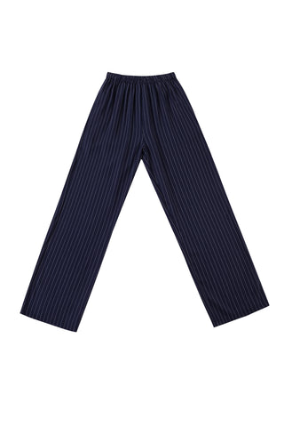 Tencel Stripe Lazy Pants Navy