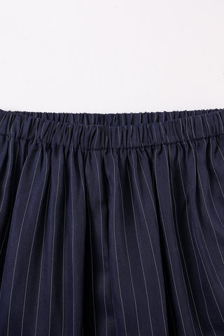 Tencel Stripe Lazy Pants Navy