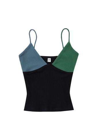 The Date Cami Tencel Rib Blue/Green
