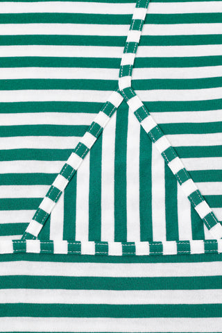 Bikini Bod Cotton Stripe Long Sleeve Tee Green/White