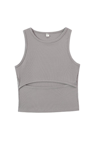 Underboob Tencel Rib Tank Gray