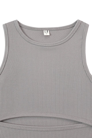 Underboob Tencel Rib Tank Gray