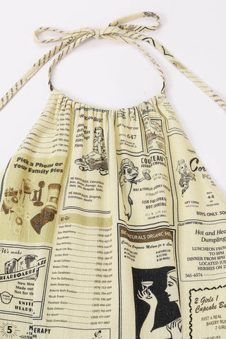 Cinch Tie Halter Dress Soft Linen Yellow Pages
