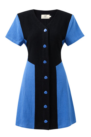 Blue Taxi Linen Mini Dress