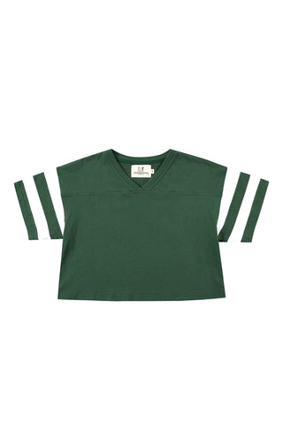 Crop Football T-Shirt Green