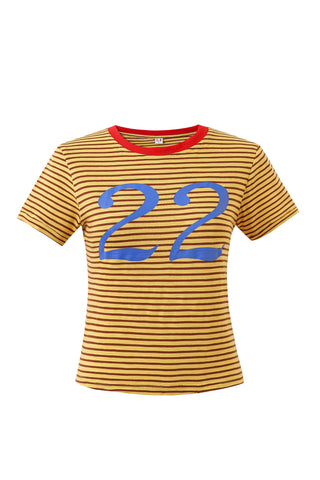 22 Yellow Stripe Cotton Baby Tee