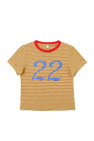22 Yellow Stripe Cotton Baby Tee