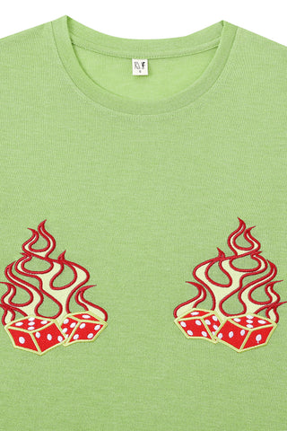 Flamin' Dice Boobs Wool Blend Tommy Tee