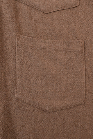 Unisex Thick Linen Too Many Pockets Jacket Camel