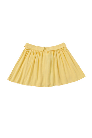 Business Tie Mini Skirt Linen Yellow