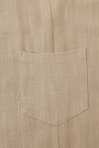 Unisex Thick Linen Too Many Pockets Jacket Khaki