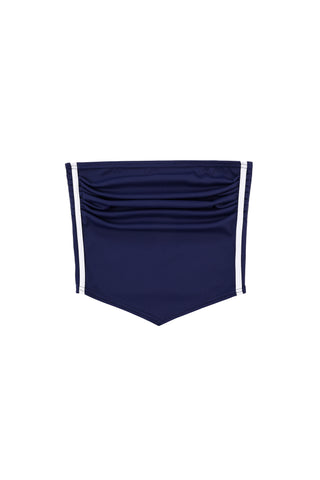 Navy Sporty Strapless Tube Swim Top
