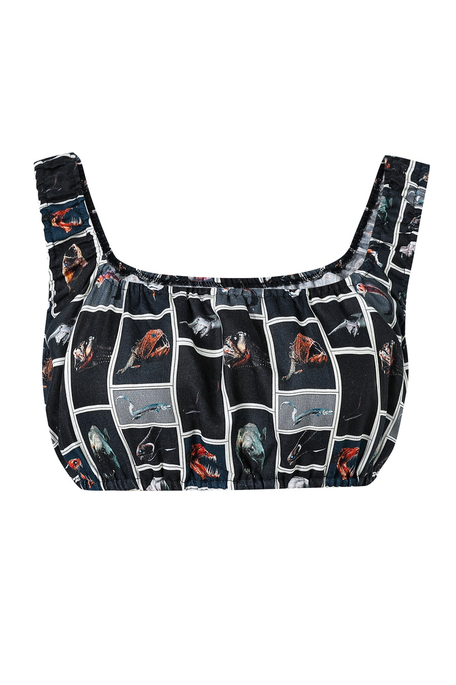 Cute Fish Linen Crop Bra Top
