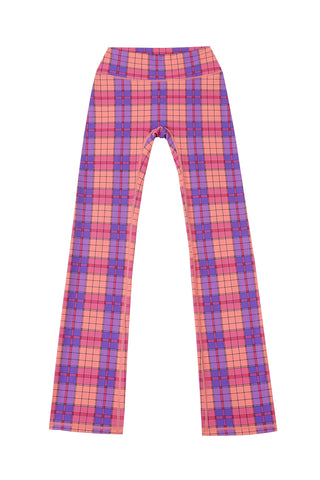 Scrunch Yoga Pants Purple Plaid