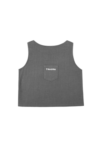 Soft Linen Artist's Toolbox Shift Tank Gray