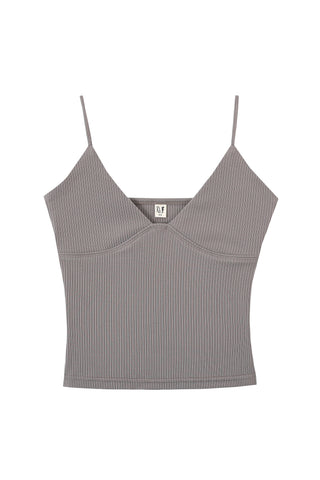 The Date Cami Tencel Rib Gray Rib