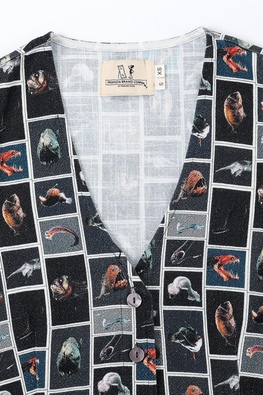 Cute Fish Crop Linen Vest