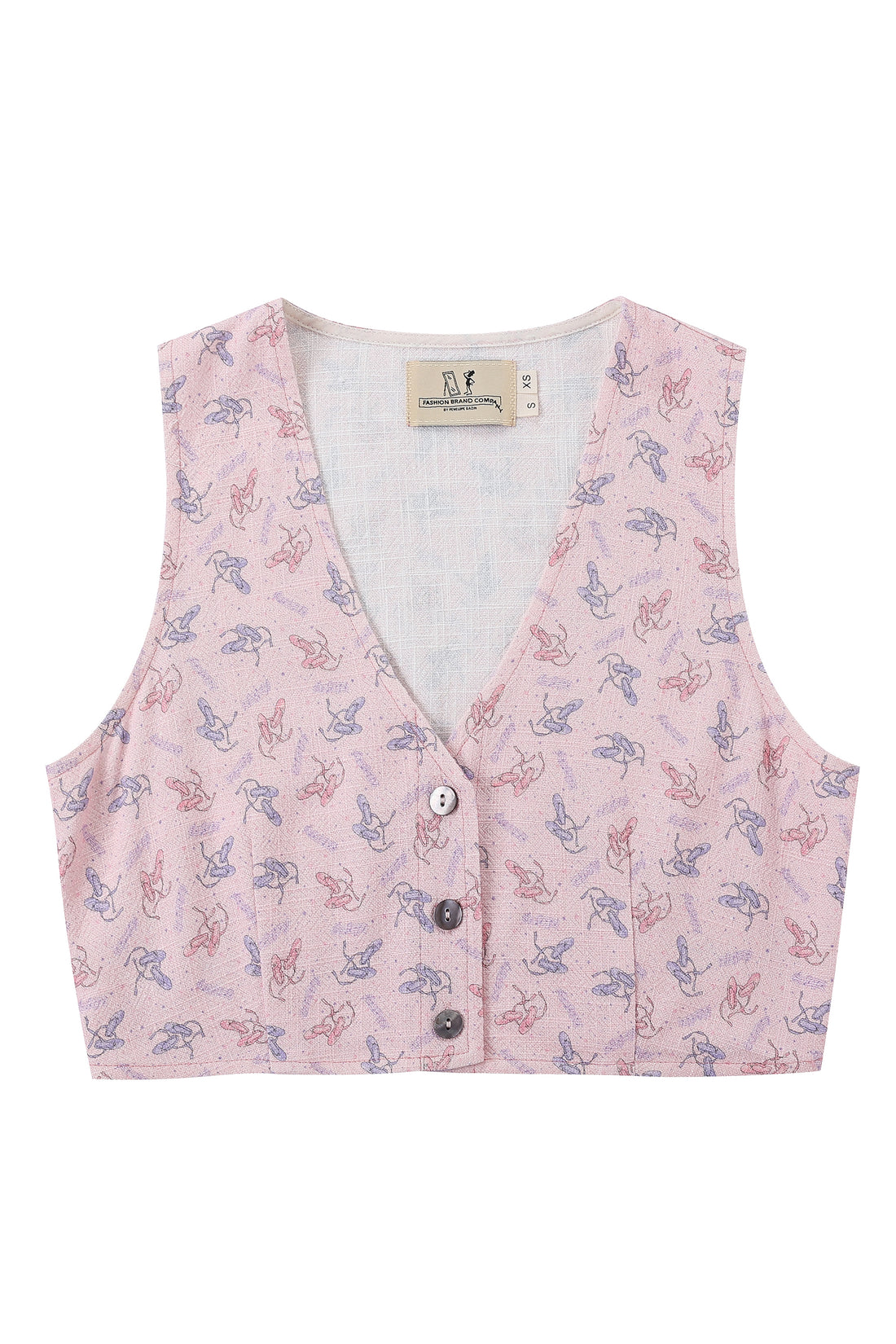 Crop Ballet Linen Vest